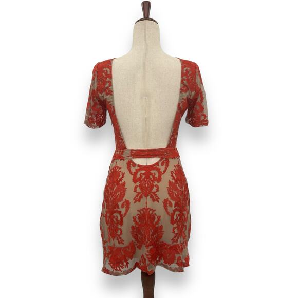 For Love And Lemons Red and Cream Mini Dress - Picture 8 of 14